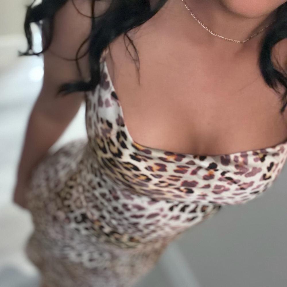 Guess Leopard Print Midi Dress
